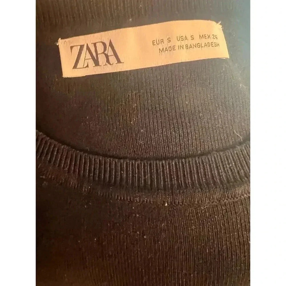 ZARA crop rub knit long sleeve top size small - Picture 7 of 8
